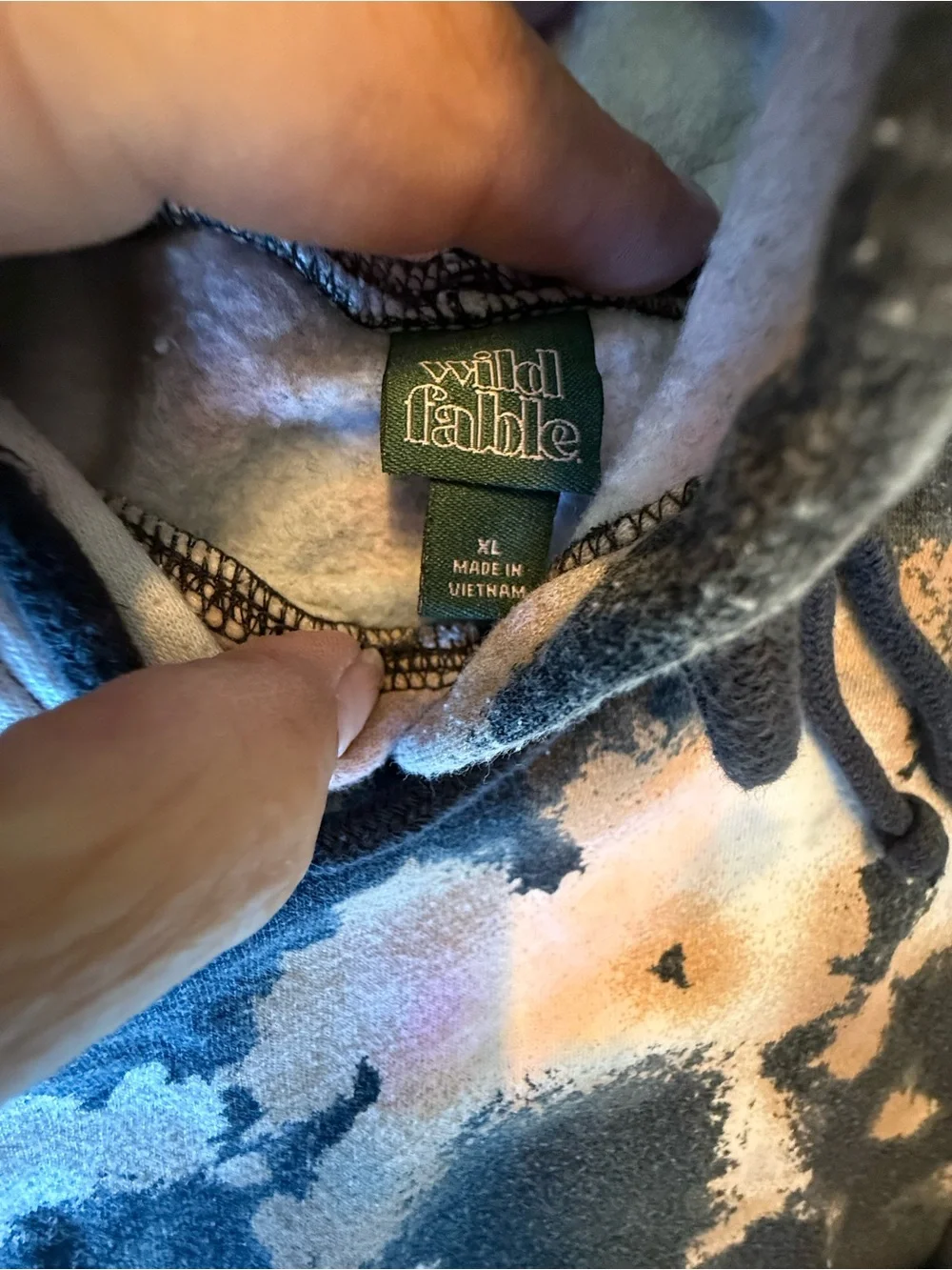 wild fable Black and Peach Tie-Dye Cropped Hoodie - Picture 2 of 2